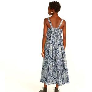 J. Crew Blue Paisley Midi Dress Sleeveless sz 12